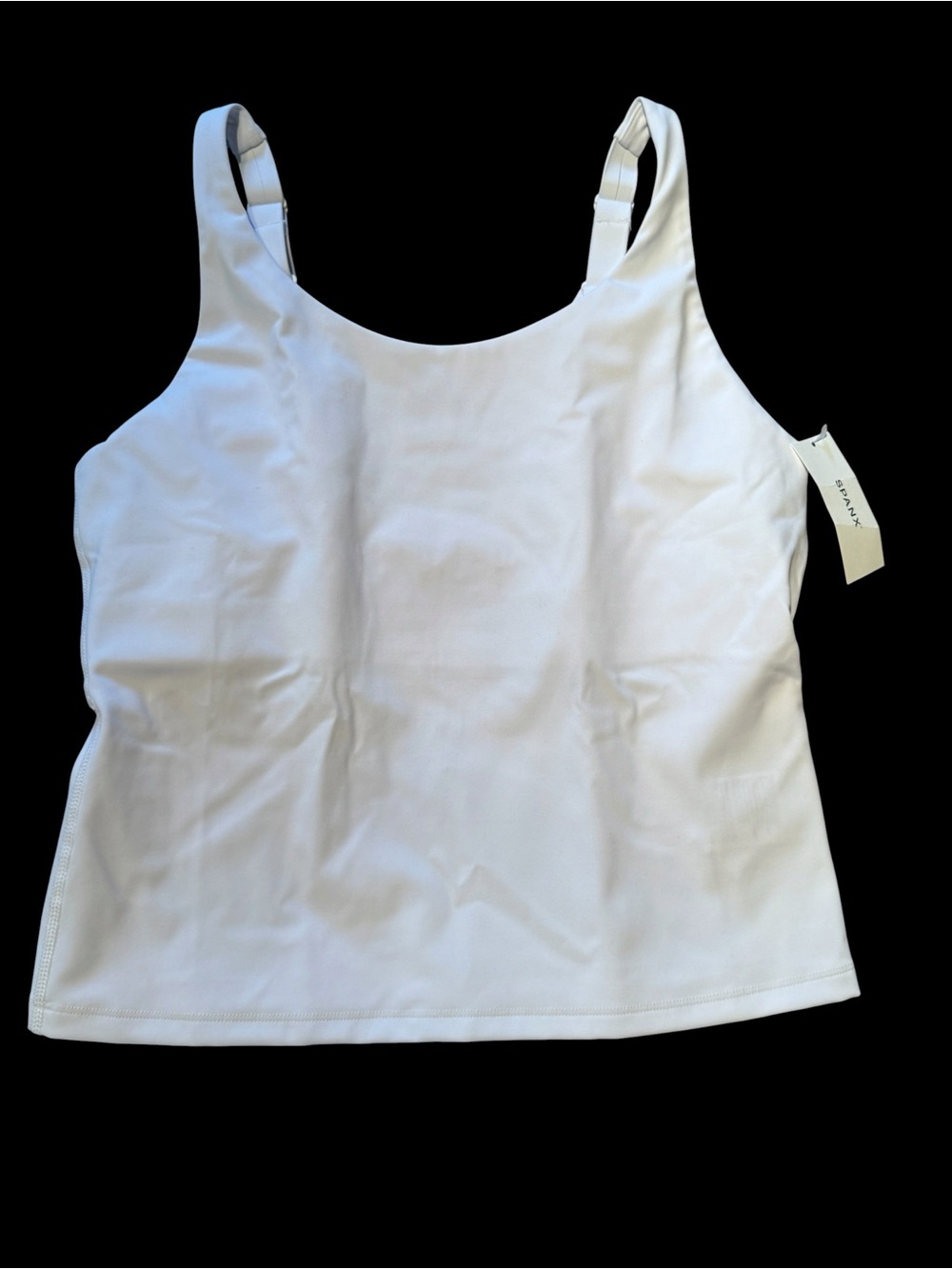 SPANX White Power Boost Shelf Tank Top - Supportive Women's Shell